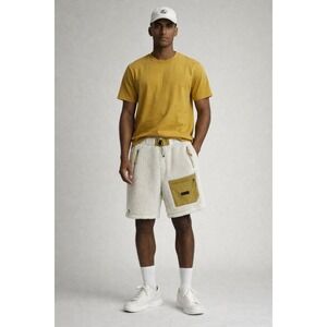 The Hundreds Men's Off White Everest Deep Pile Fleece Shorts Size Large